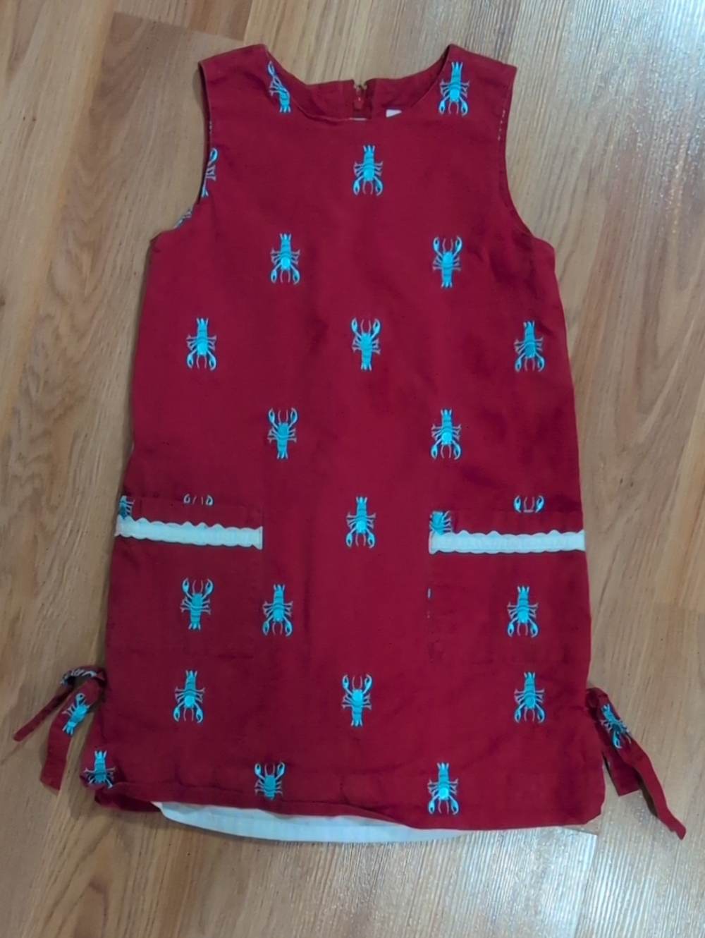 Lilly Pulitzer Red Shift Dress with Blue Lobster Print